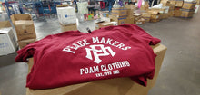 Load image into Gallery viewer, Peace Makers Unisex Cardinal T-Shirt 10" Long Print