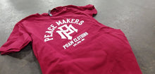 Load image into Gallery viewer, Peace Makers Unisex Cardinal T-Shirt 10" Long Print