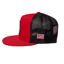 Load image into Gallery viewer, POAM Classic Prospector Seal Red and Black Trucker Snapback