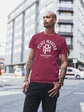 Load image into Gallery viewer, Peace Makers Unisex Cardinal T-Shirt 10" Long Print