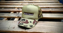 Load image into Gallery viewer, Exclusive Embroidered Rhode Island - POAM Sand Camo High Crown Trucker
