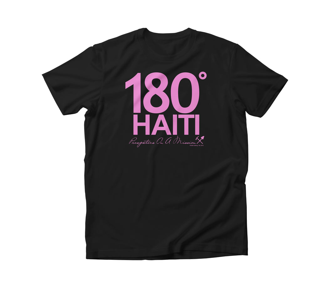 One Eighty (180) Haiti Black/Pink Unisex T-Shirt