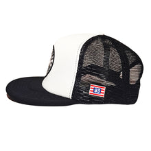 Load image into Gallery viewer, POAM Classic Prospector Seal White and Black Trucker Snapback
