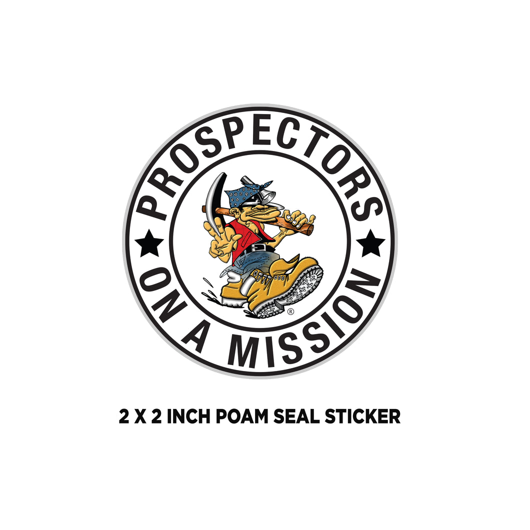 Prospectors On A Mission Official Round Seal Sticker