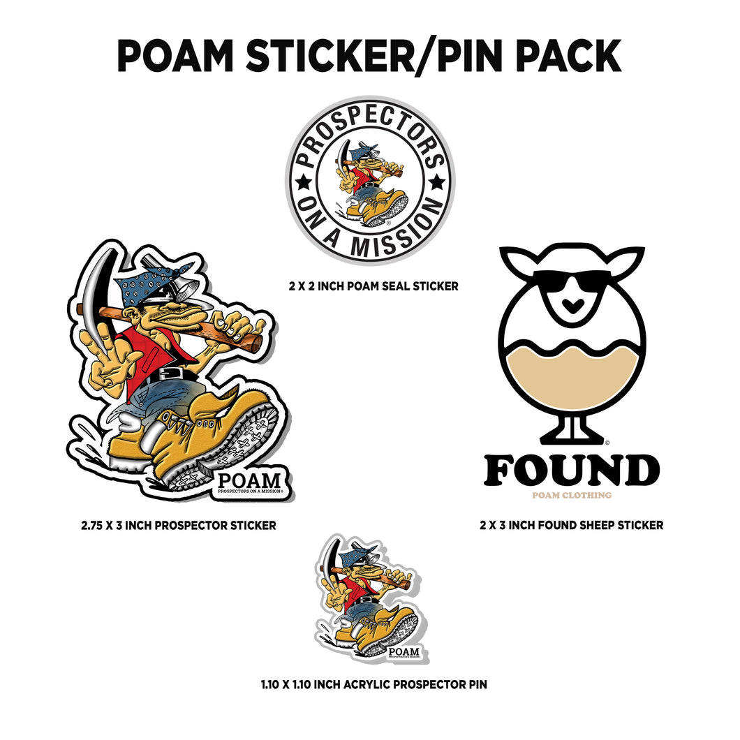 POAM Pin and Sticker Pack Deal
