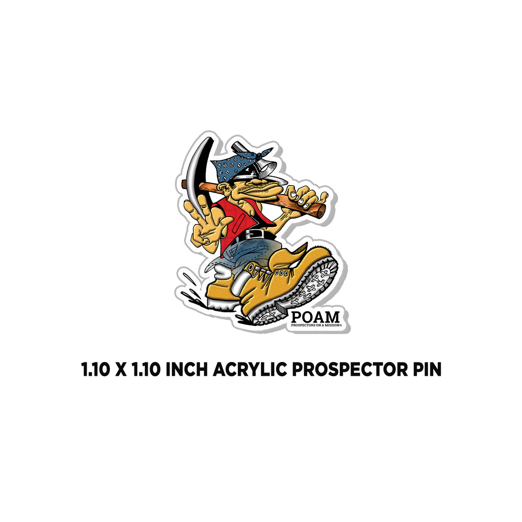 Classic Prospector Mascot Logo Acrylic Pin