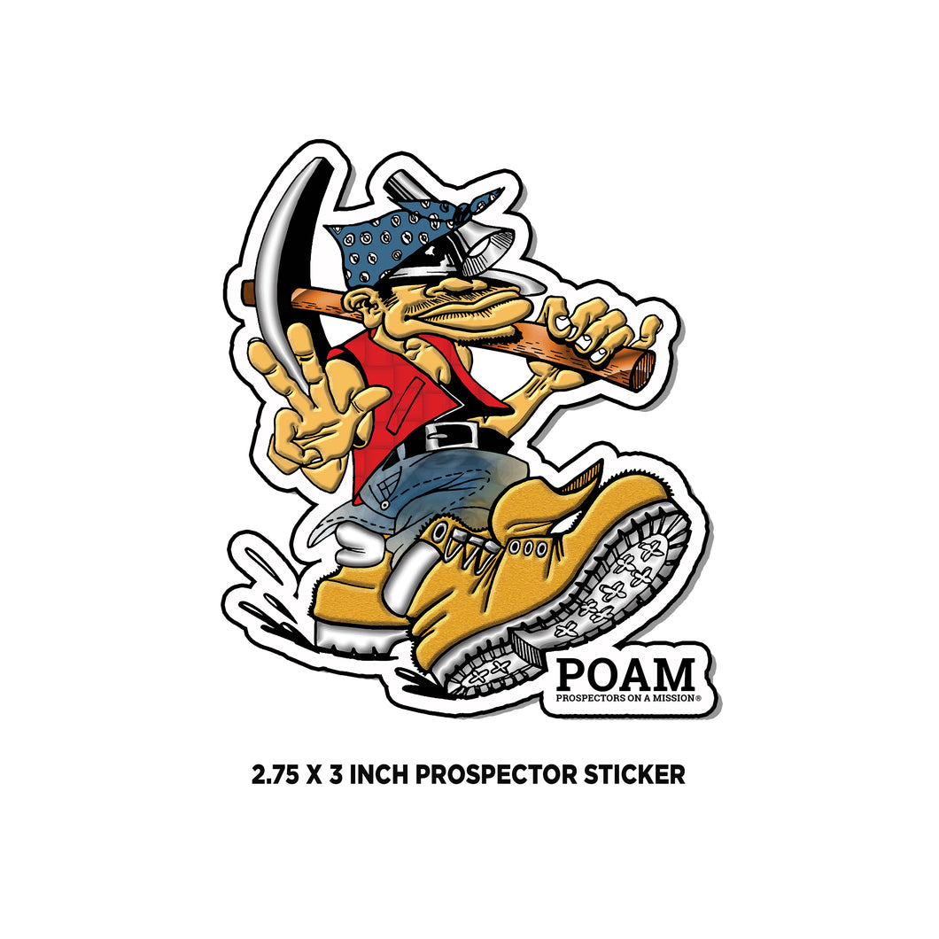 Classic Prospector Mascot Logo Sticker